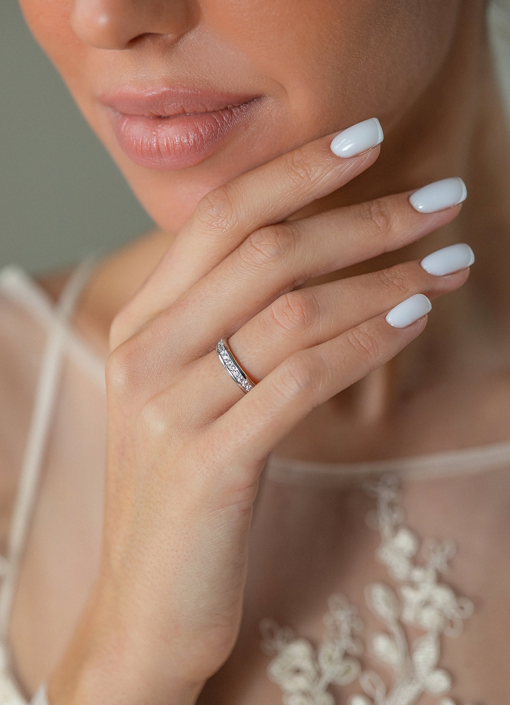 Anello Fascia Eternity Con Zirconi Bianchi E Numeri Romani In ARGENTO 925 Galvanica Rodio 26061 - Foto 3