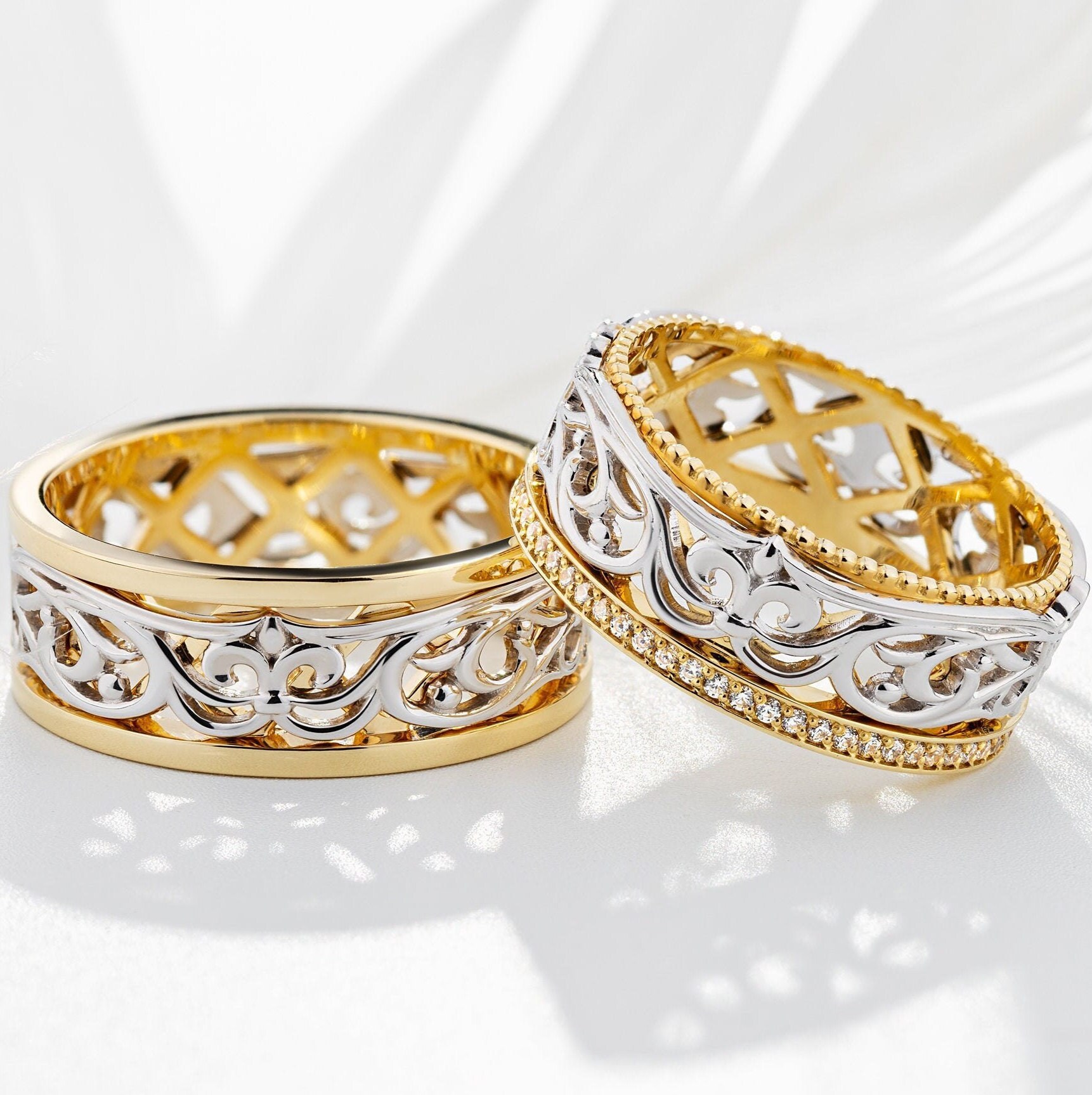Strange shop wedding rings