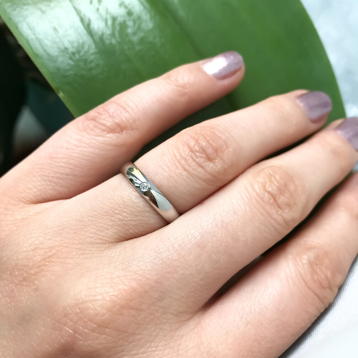 Diamond Platinum Wedding Bands. Platinum Band. Platinum Etsy