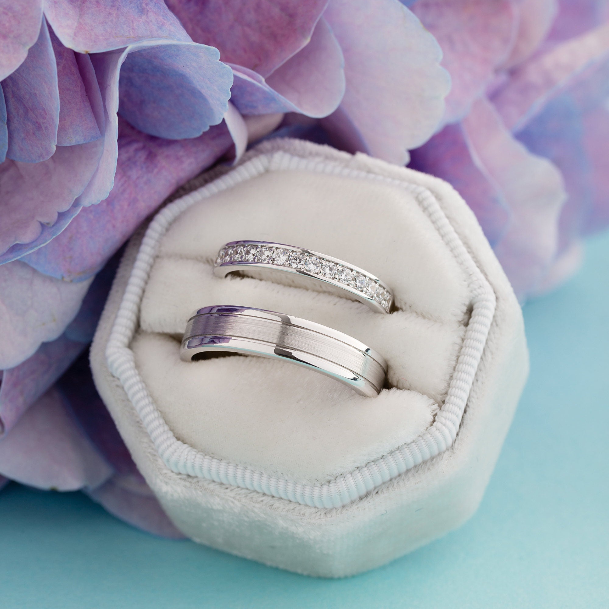 Affordable white gold hotsell wedding ring sets