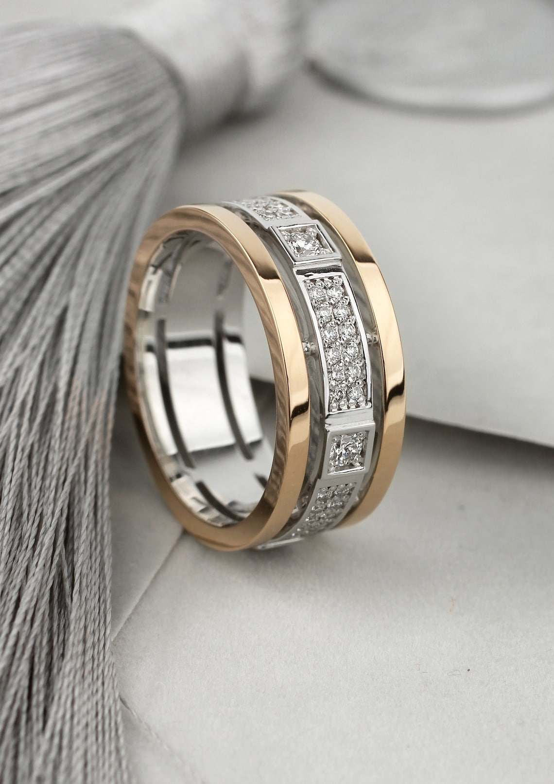 Gold Wedding Band Women. Unique Gold Wedding Ring. Solid Gold - Etsy