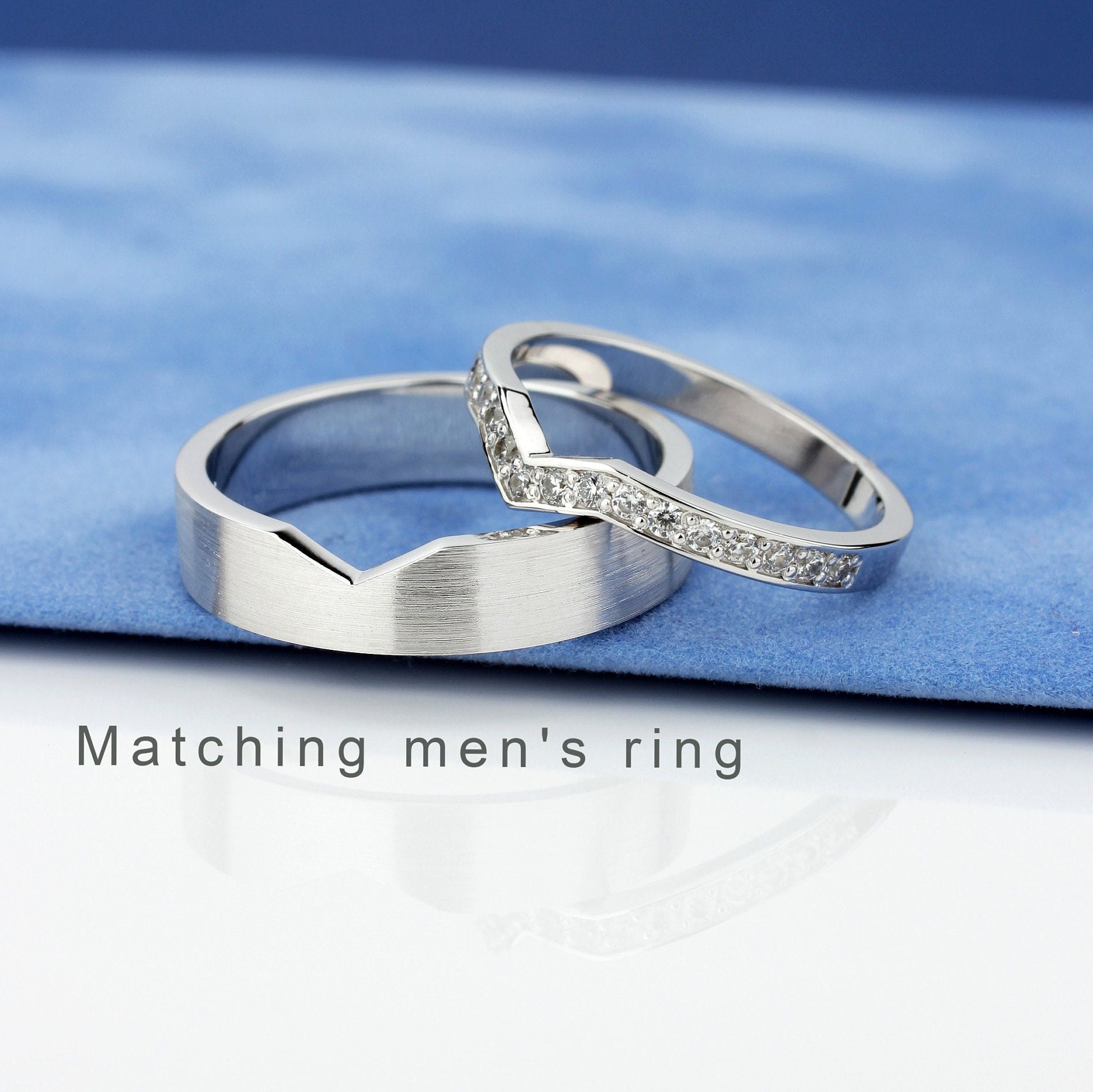 Curved Wedding band. Stackable wedding ring. Diamond wedding | Etsy