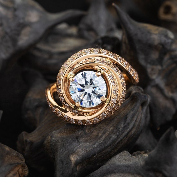 Gold statement ring. Anniversary ring. Promise Ring. Unique Etsy