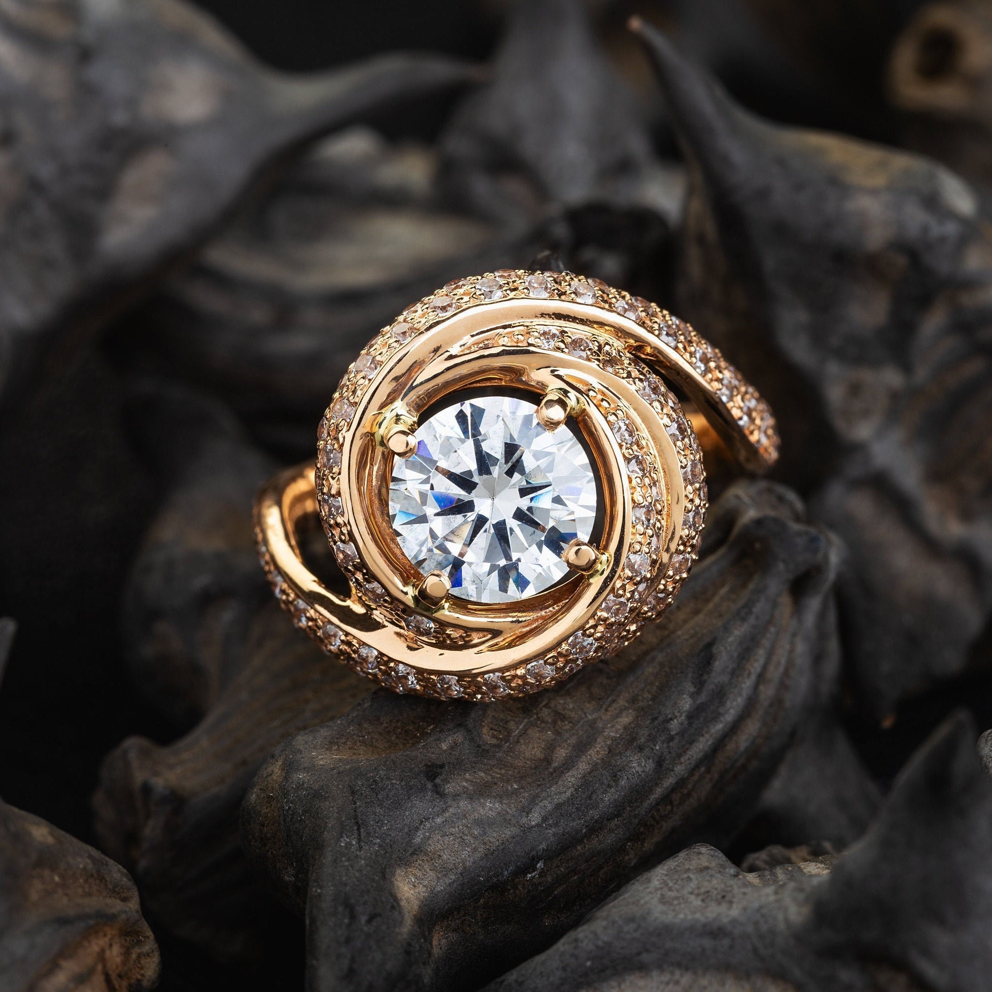 Gold statement ring. Anniversary ring. Promise Ring. Unique Etsy