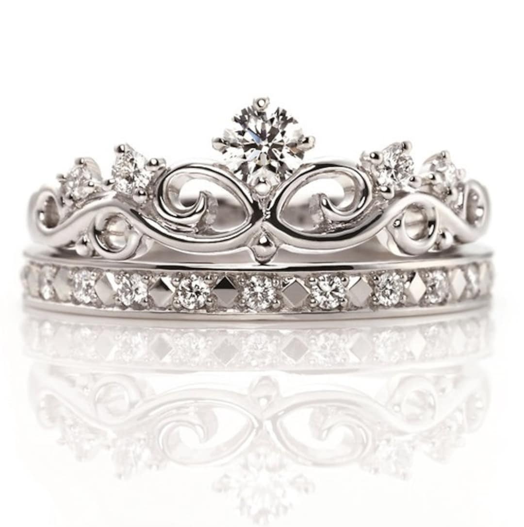 Ring Types Crown Crown Shaped Stacking Rings. Bridal Rings Set. - Etsy