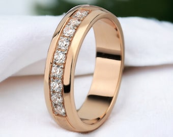 14k gold women's wedding ring. Gold ring for women. Gold band for women. Wedding bands female. Rose gold wedding band women.Ring for her