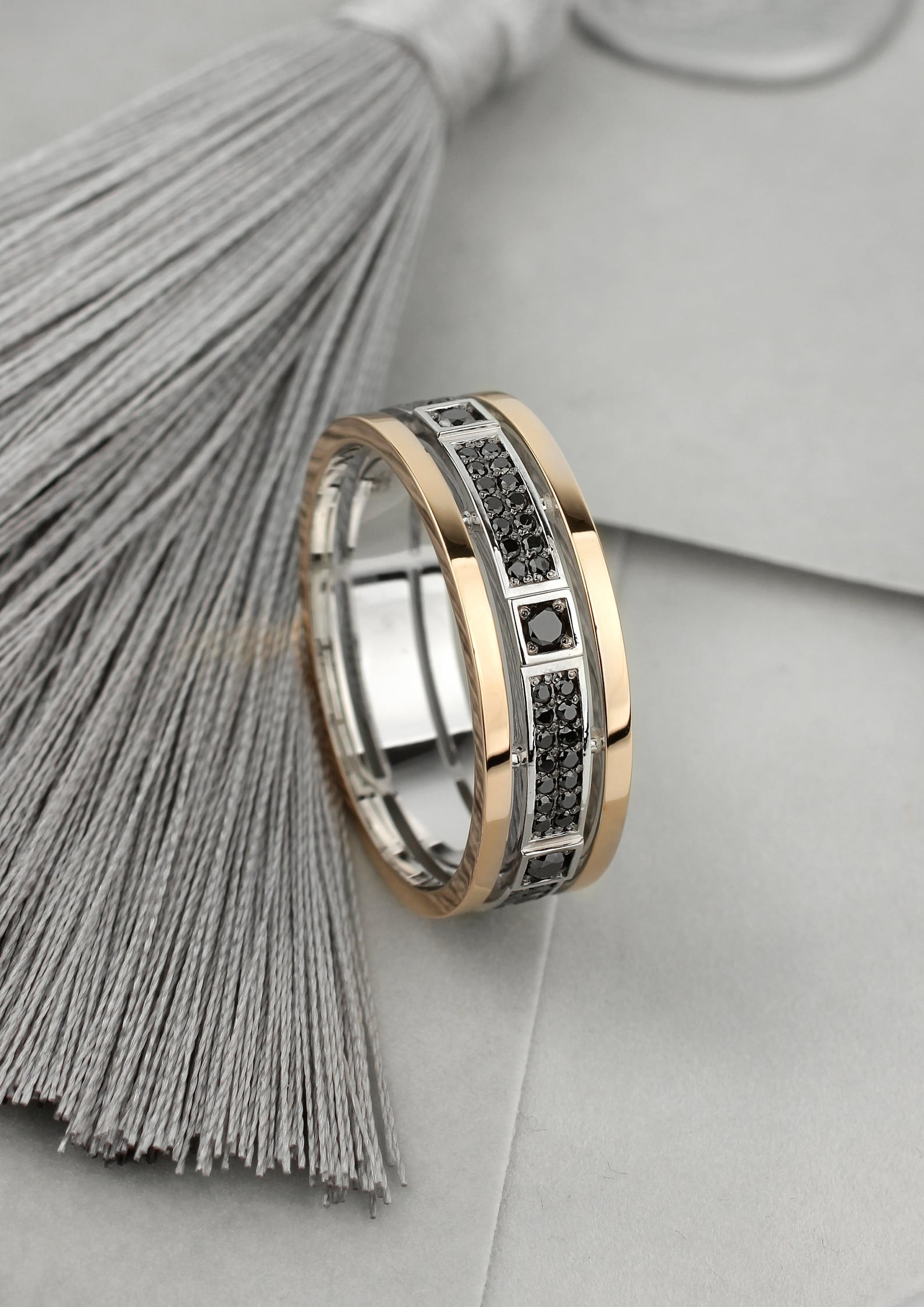 Unique Mens Wedding Band With Black Diamonds. Mens Wedding Etsy