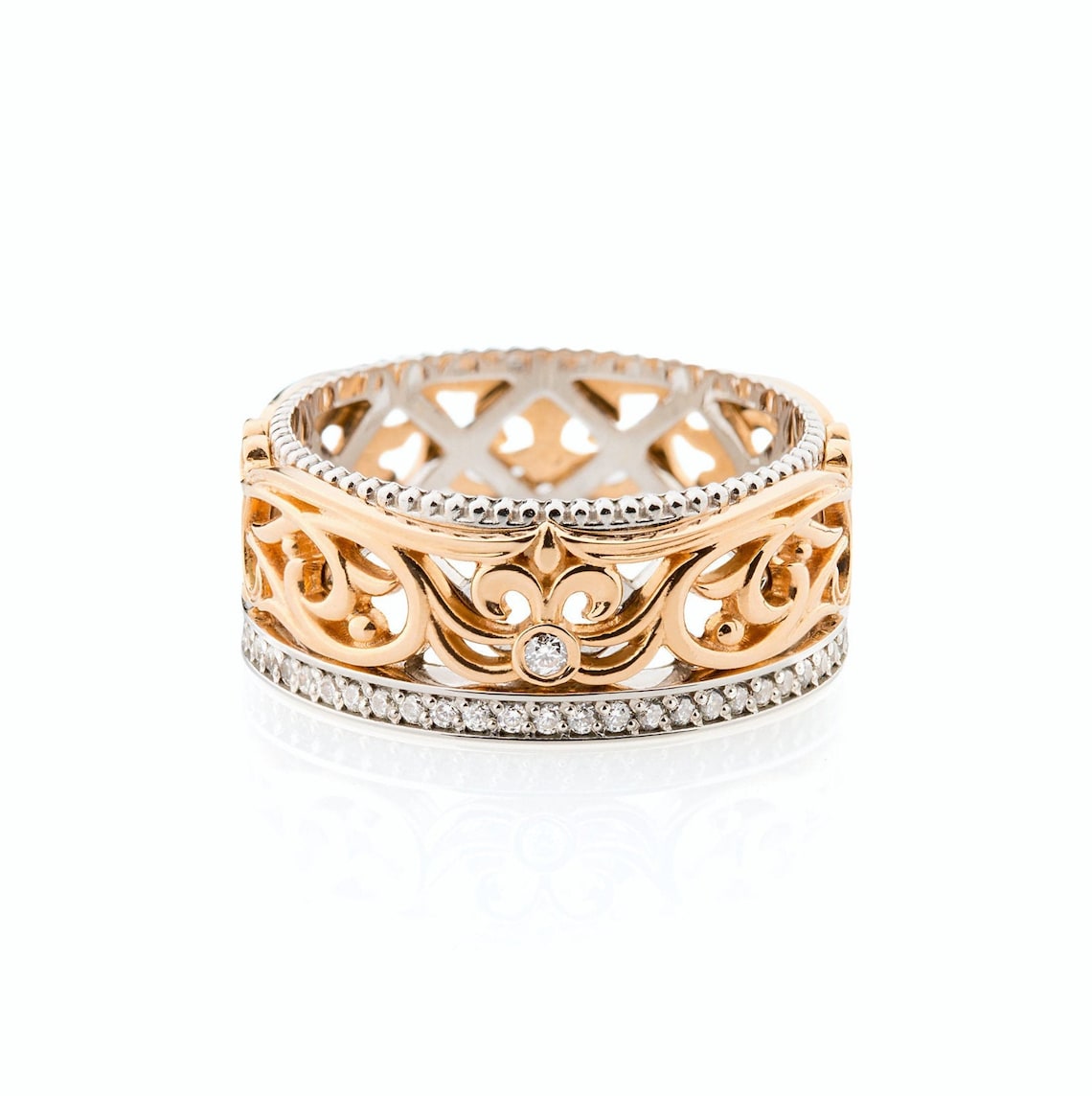 Vintage Style Wedding Ring Made of 14k Gold. Wedding Etsy