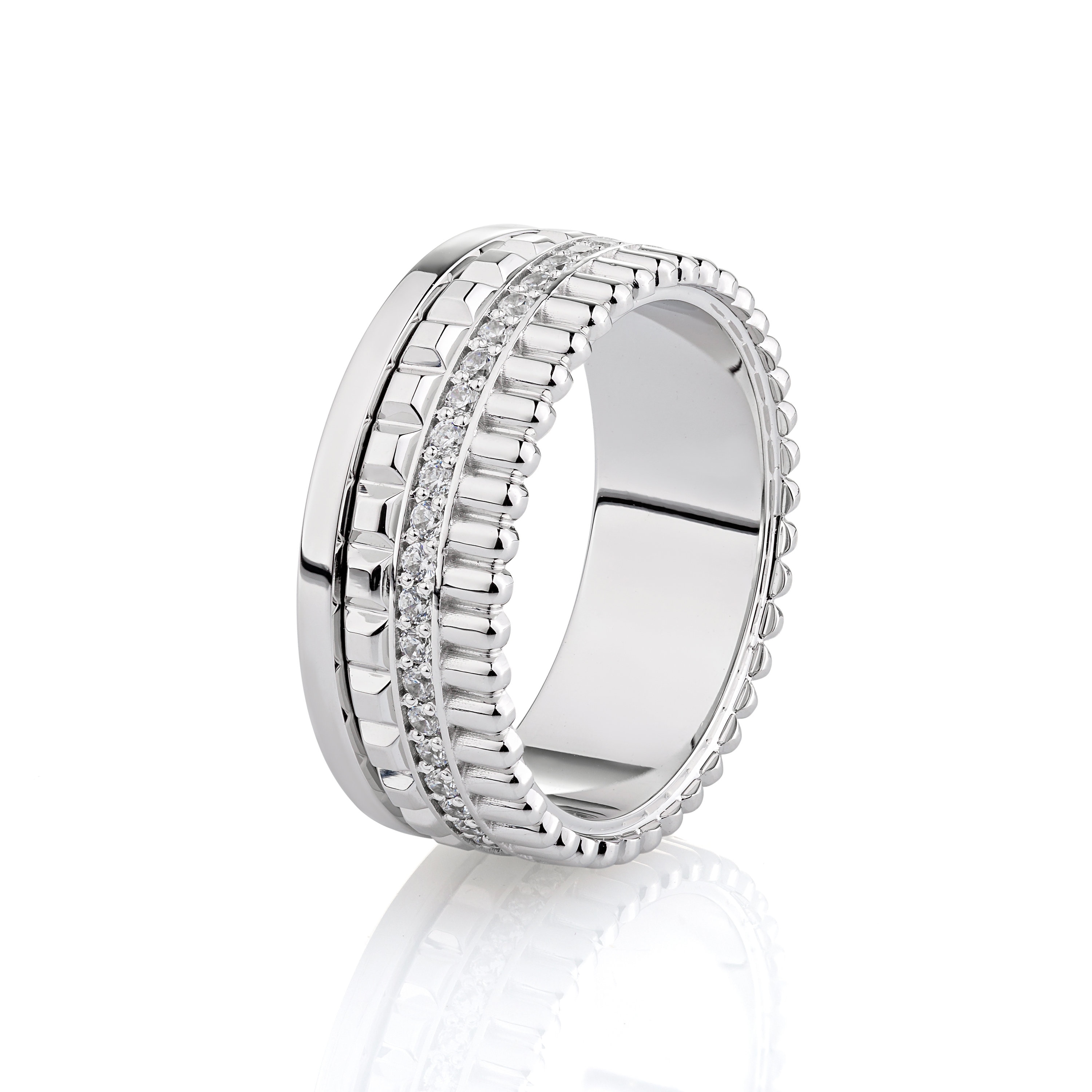 Unique gold wedding band for women. Wide wedding band. Etsy