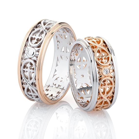 Buy Unusual Wedding Bands With Eternity Pattern. Matching Wedding