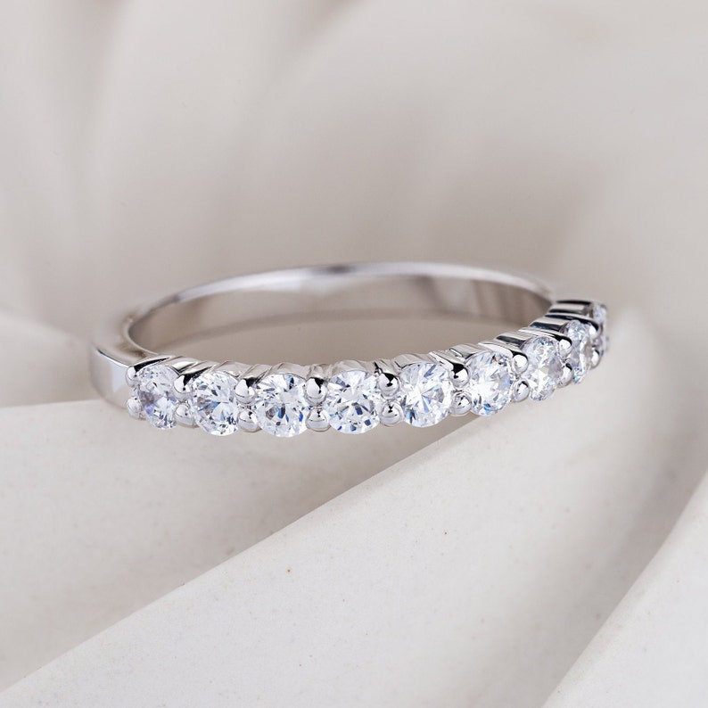 Half Eternity Wedding Ring With Natural Diamonds. Womens Etsy