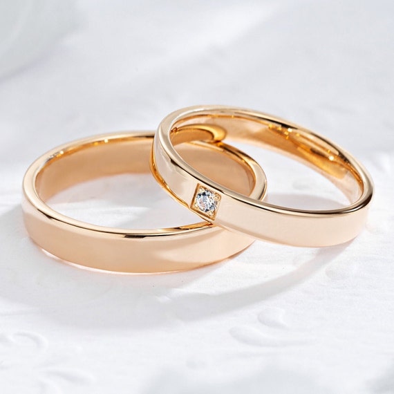 14K Solid Gold 2 mm Plain Band, Women Gold Wedding Ring – The Golden Glam