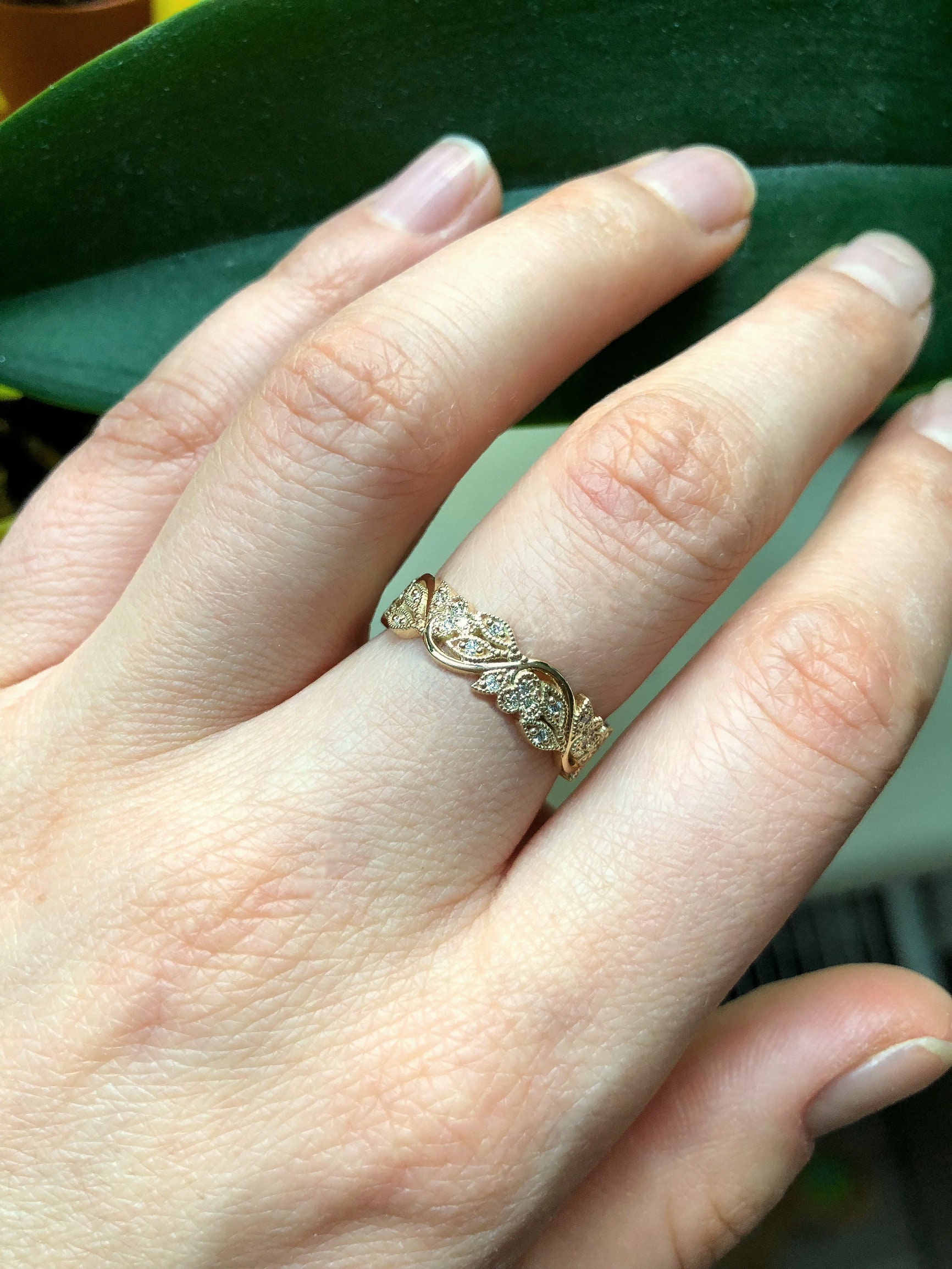 Gold Wedding Bands With Diamonds. Unique Wedding Bands. Couple - Etsy Sweden