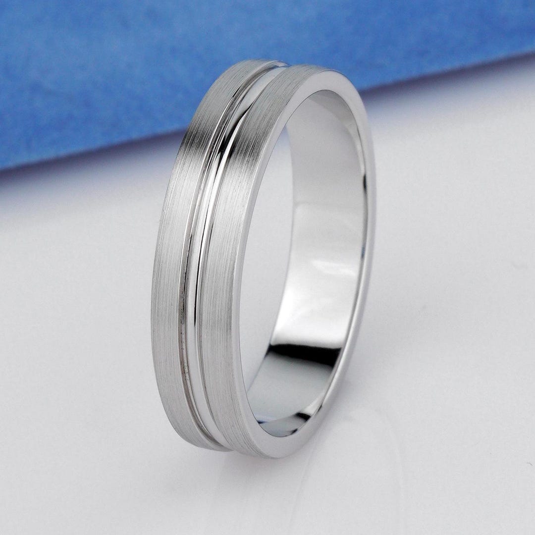 Matte Brushed Men's Wedding Mens Wedding Modern