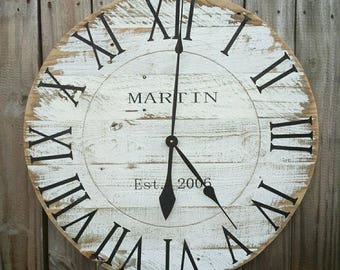 farmhouse clock etsy