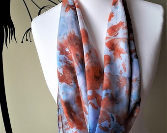 Square Silk Scarf - Unique Hand Painted - Reflections Series - Explosion