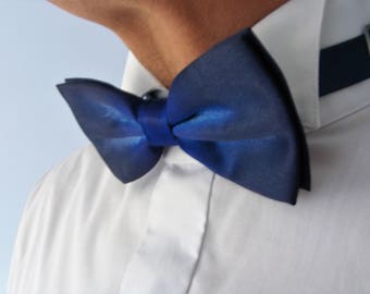 Polyester Satin Bow Tie - Unique Hand Painted - Midnight