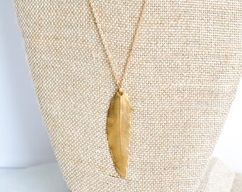 Bronze Feather Necklace