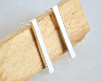 Long Bar Stud Earrings