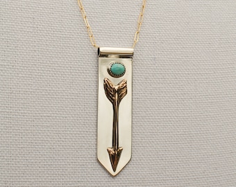 Arrow Banner Necklace with American Turquoise