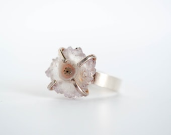 Light Stalactite Slice Statement Ring - Size 7-1/2