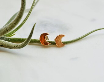 Crescent Moon Stud Earrings