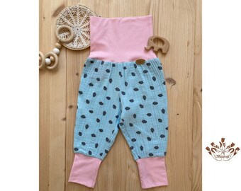 Musselinhose mit Bündchen, leichte Sommerhose für Babys/Kinder in Gr. 68-110
