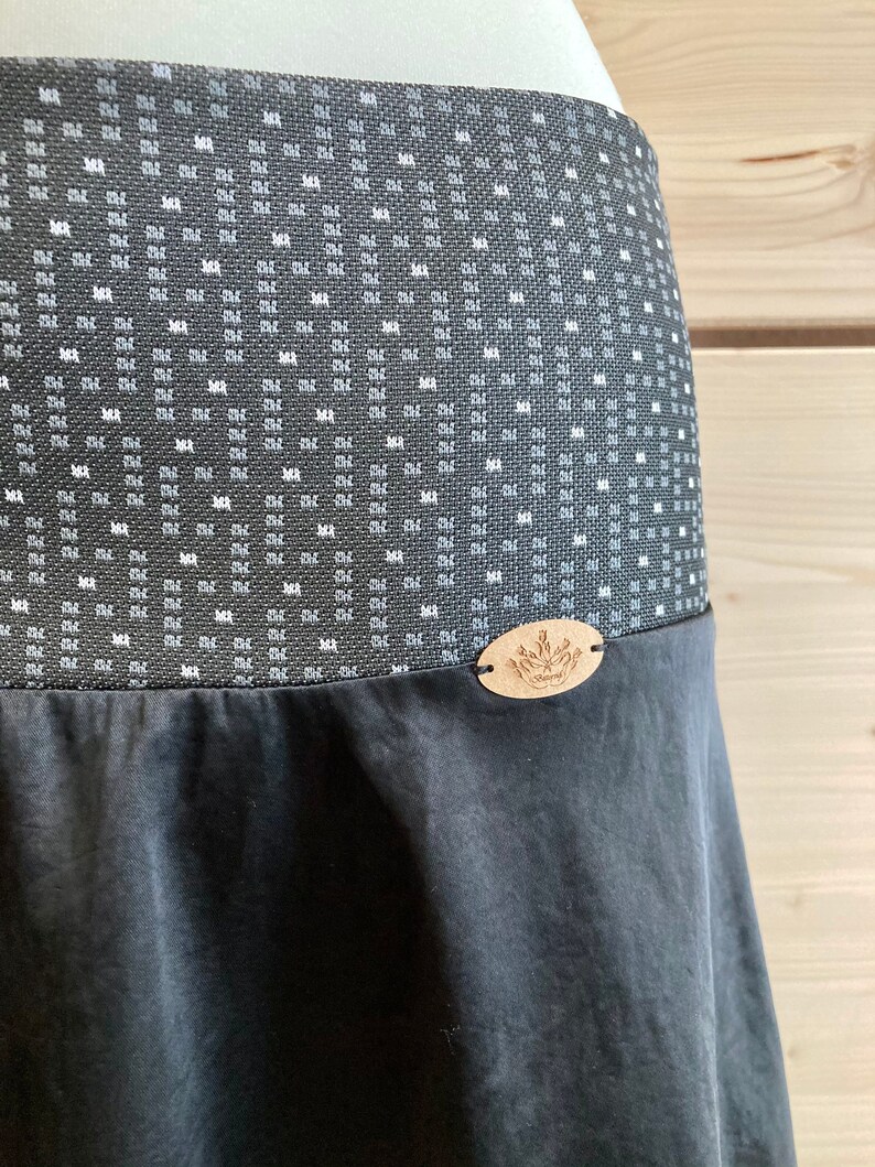 black flared skirt knee length