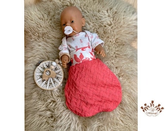 Vêtements de poupée / sac de couchage pour poupées / sac de couchage de poupée taille 36-43 cm en rose / blanc