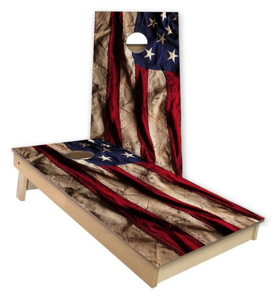 American Flag Cornhole Skin Wrap Decal With Laminate