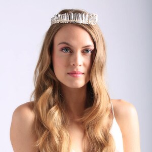 CRYSTAL HEADPIECE CROWN - raw stone crystal crown - rose quartz crown - festival crown - crystal headpiece - bridal headpiece - crystal comb