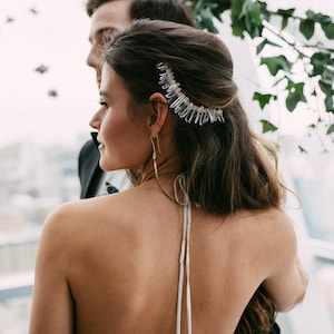 Crystal Quartz Bridal Comb: Wedding Headpiece, Rose Quartz Tiara
