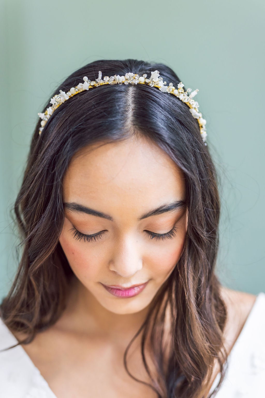 CRYSTAL STAR HEADBAND Crystal Bridal Headband Pearl Headband Pearl