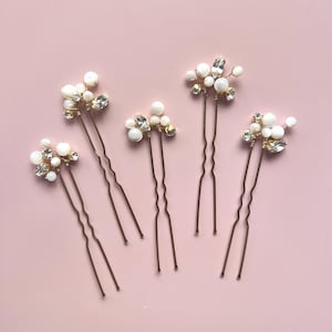 PEARL PIN GIFT pearl crystal pins bridal hair pins bridesmaid proposal gift bridesmaid pearl pins pearl pins bobby pin bachelorette gift image 1