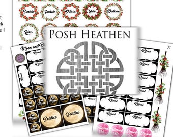 PRINTABLE Pagan Calendar Holiday & Ritual Sticker Pack-INSTANT DOWNLOAD
