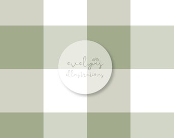 Spring Green Gingham Seamless Pattern / Fabric Design / Surface Pattern / Digital Paper / Digital Download / Repeat Pattern