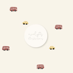 Scandi Little Cars Seamless Pattern / Fabric Design / Surface Pattern / Digital Paper / Digital Download / Repeat Pattern / Digital Pattern