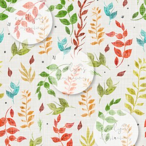 2 Pack Boho Floral Botanical Leaves Seamless Pattern / Fabric Design / Surface Pattern / Digital Download / Repeat Pattern / Digital Pattern