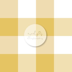 Spring Yellow Gingham Seamless Pattern / Fabric Design / Surface Pattern / Digital Paper / Digital Download / Repeat Pattern