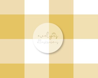 Spring Yellow Gingham Seamless Pattern / Fabric Design / Surface Pattern / Digital Paper / Digital Download / Repeat Pattern