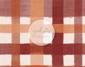 Boho Gingham Watercolour Seamless Pattern / Fabric Design / Surface Pattern / Digital Paper / Digital Download / Repeat Pattern / Digital
