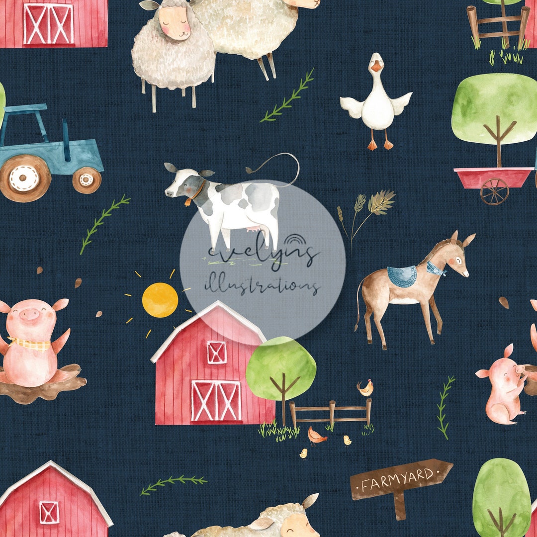 At the Farm Seamless Pattern / Fabric Design / Surface Pattern ...