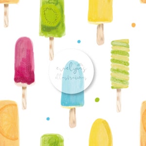 Ice Lollies Popsicle Seamless Pattern / Fabric Design / Surface Pattern / Digital Paper / Digital Download / Repeat Pattern