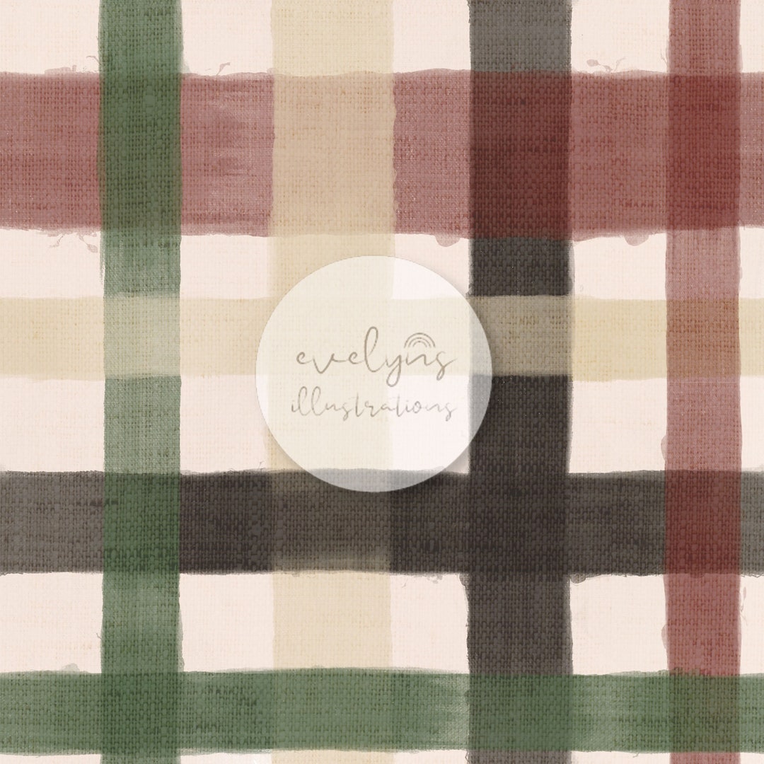 Boho Gingham Watercolour Seamless Pattern / Fabric Design / Surface ...