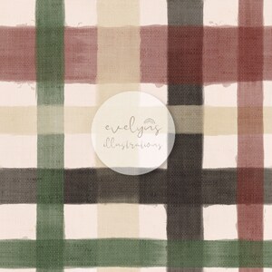 Boho Gingham Watercolour Seamless Pattern / Fabric Design / Surface Pattern / Digital Paper / Digital Download / Repeat Pattern / Digital
