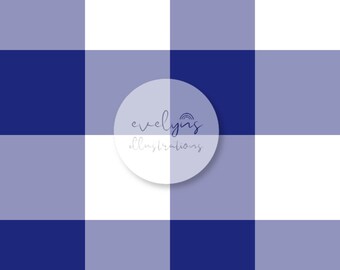 Navy Blue Gingham Seamless Pattern / Fabric Design / Surface Pattern / Digital Paper / Digital Download / Repeat Pattern