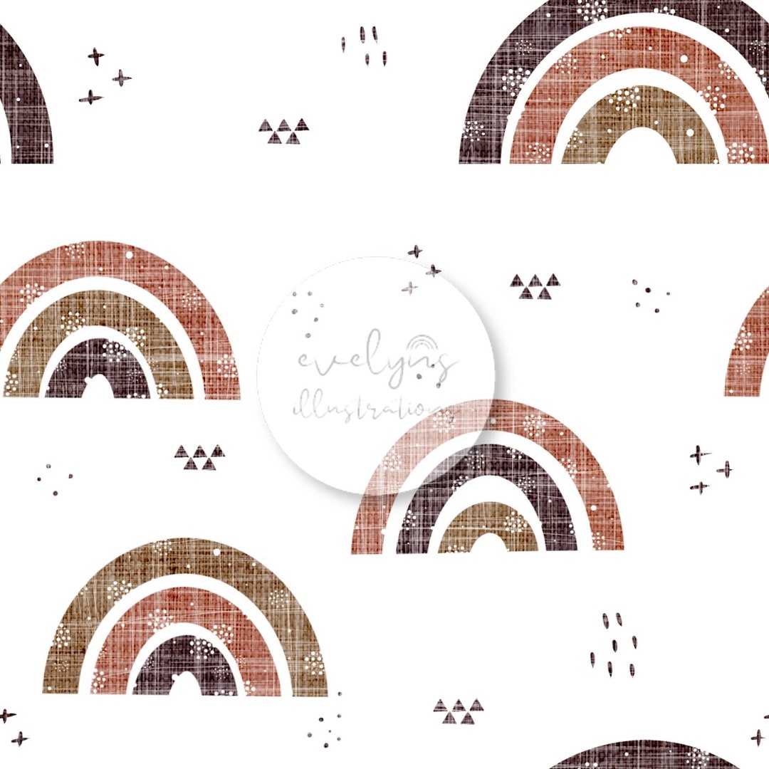 Boho Rainbows Seamless Pattern / Fabric Design / Surface Pattern ...