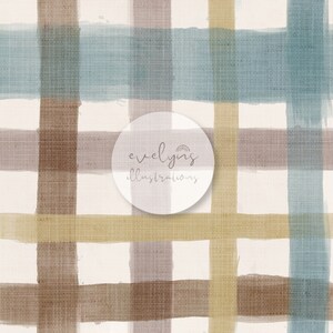Boho Gingham Watercolour Seamless Pattern / Fabric Design / Surface Pattern / Digital Paper / Digital Download / Repeat Pattern / Digital