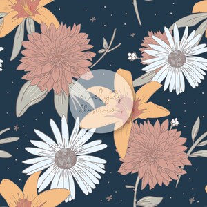 Vintage Ditzy Floral Seamless Pattern / Fabric Design / Surface Pattern / Digital Paper / Digital Download / Repeat Pattern