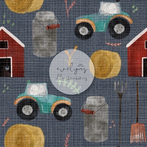 Farmyard Days Seamless Pattern / Fabric Design / Surface Pattern / Digital Paper / Digital Download / Repeat Pattern / Digital Pattern